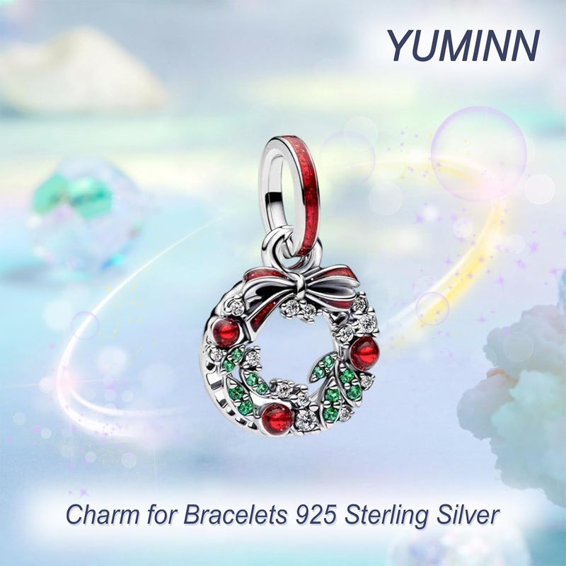 YUMINN 925 Sterling Silver Charms for Bracelets Gold Love and Heart Charms Cherry Blossom Dangle Beads Jewelry for Women - Image 2